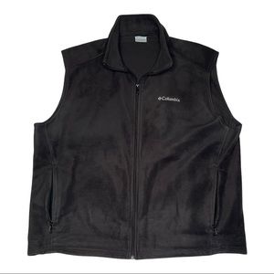 Columbia Fleece Vest Black Full Zip Men’s Size XXL 2XL